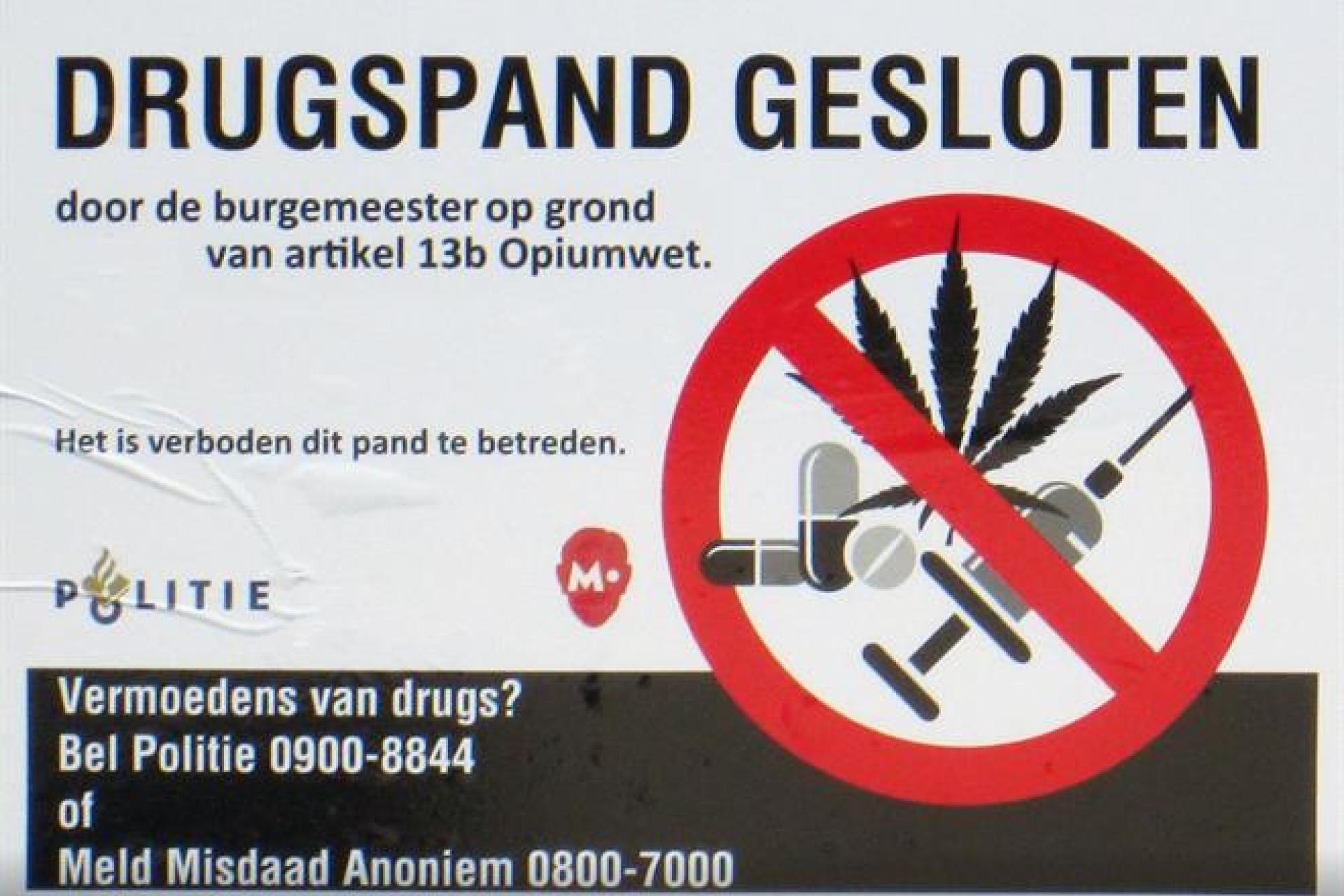 Poster gesloten drugspand